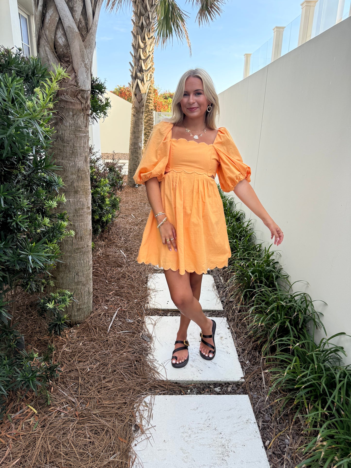 Scallop Detailed Mini Dress