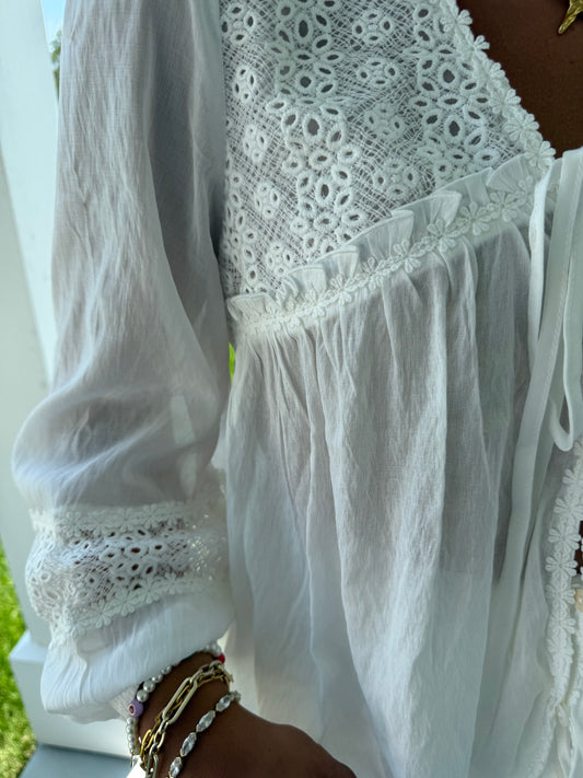 Eyelet Embroidered Blouse