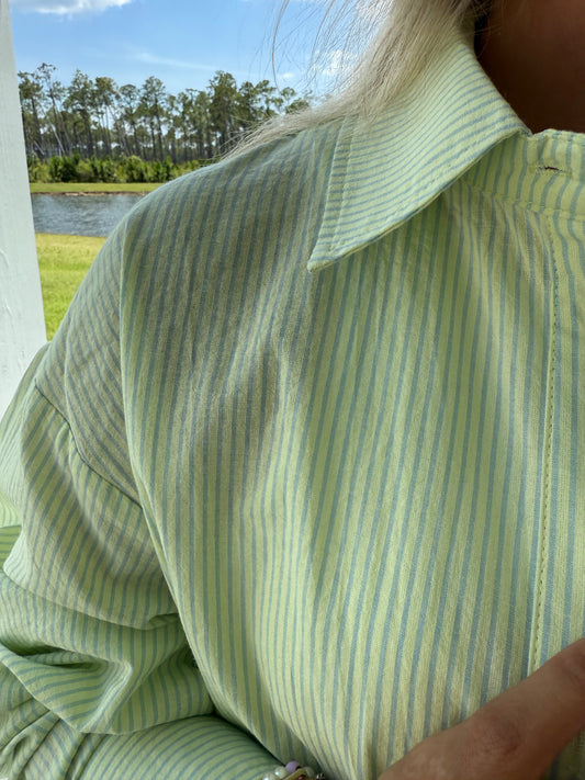 Lemon Lime Oversized Button Up