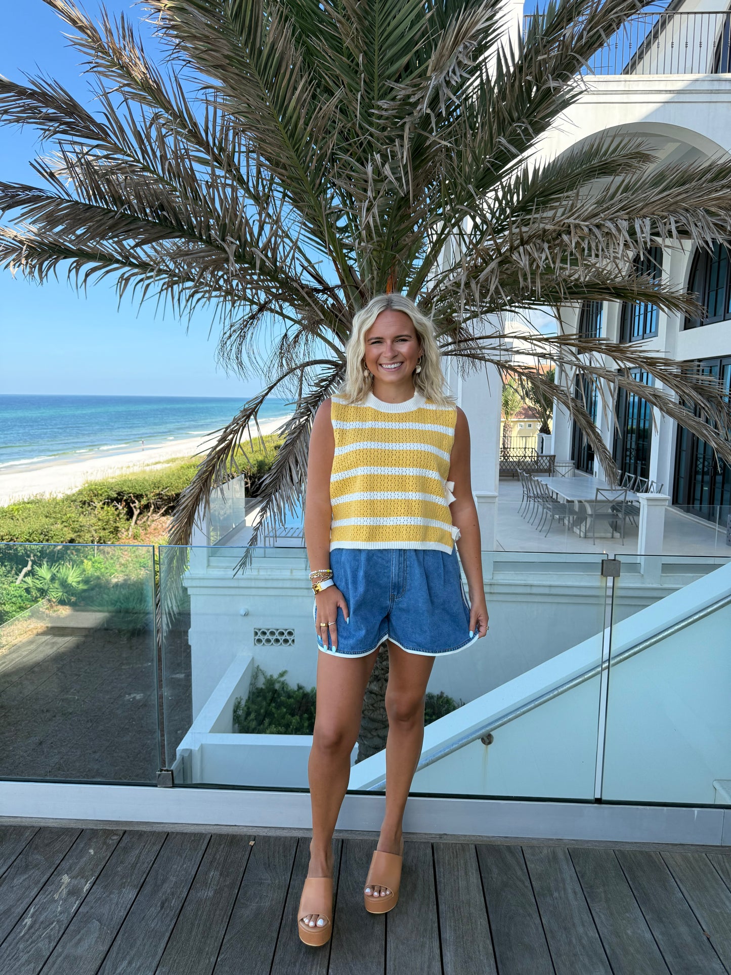 Sunshine Yellow Bow Top