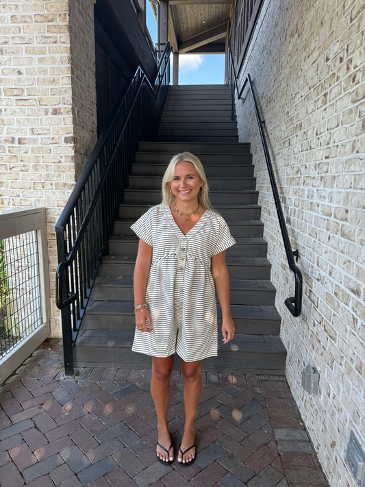 Neutral Stripe Romper