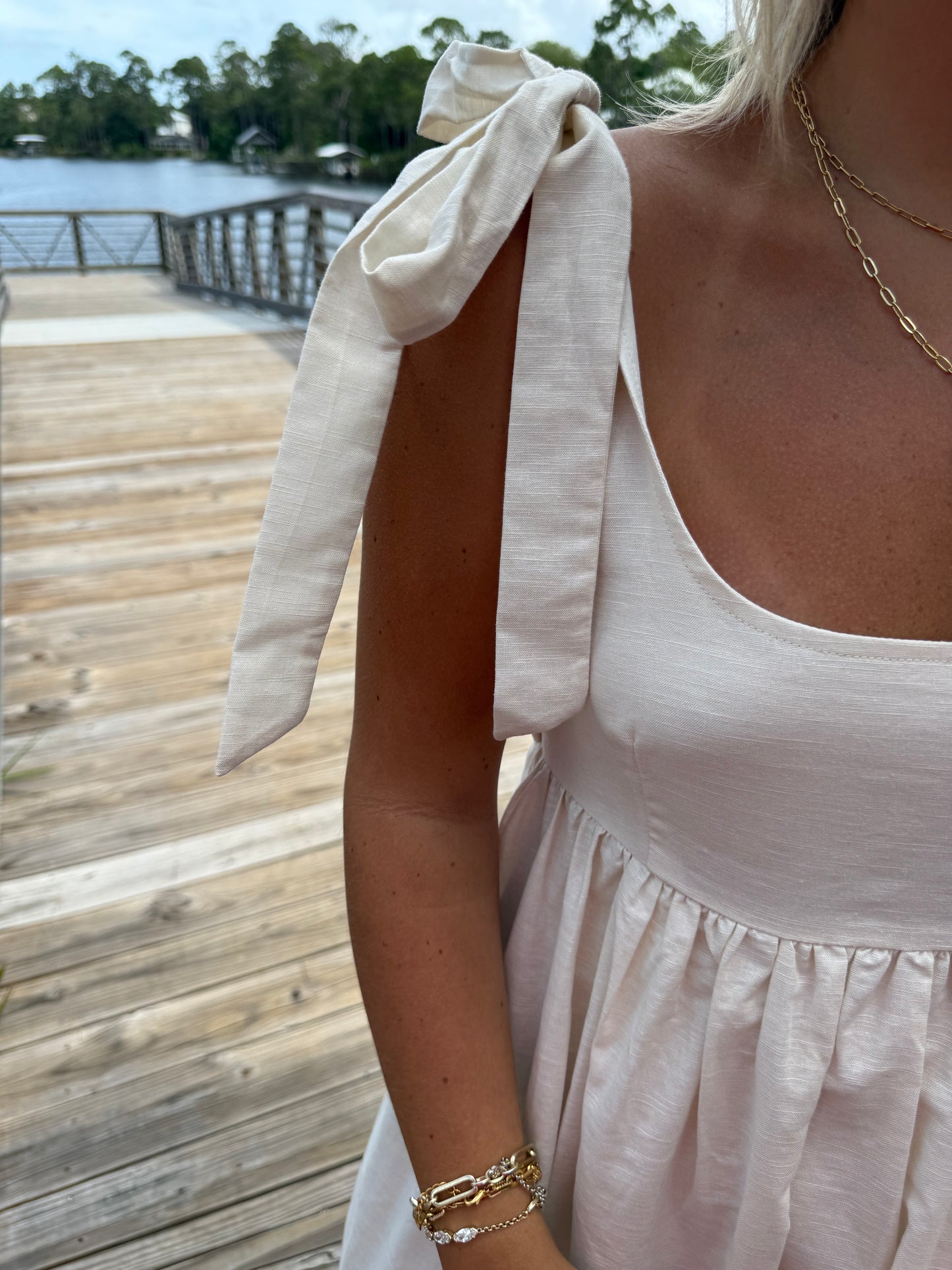 Embroidered Zig Zag Dress