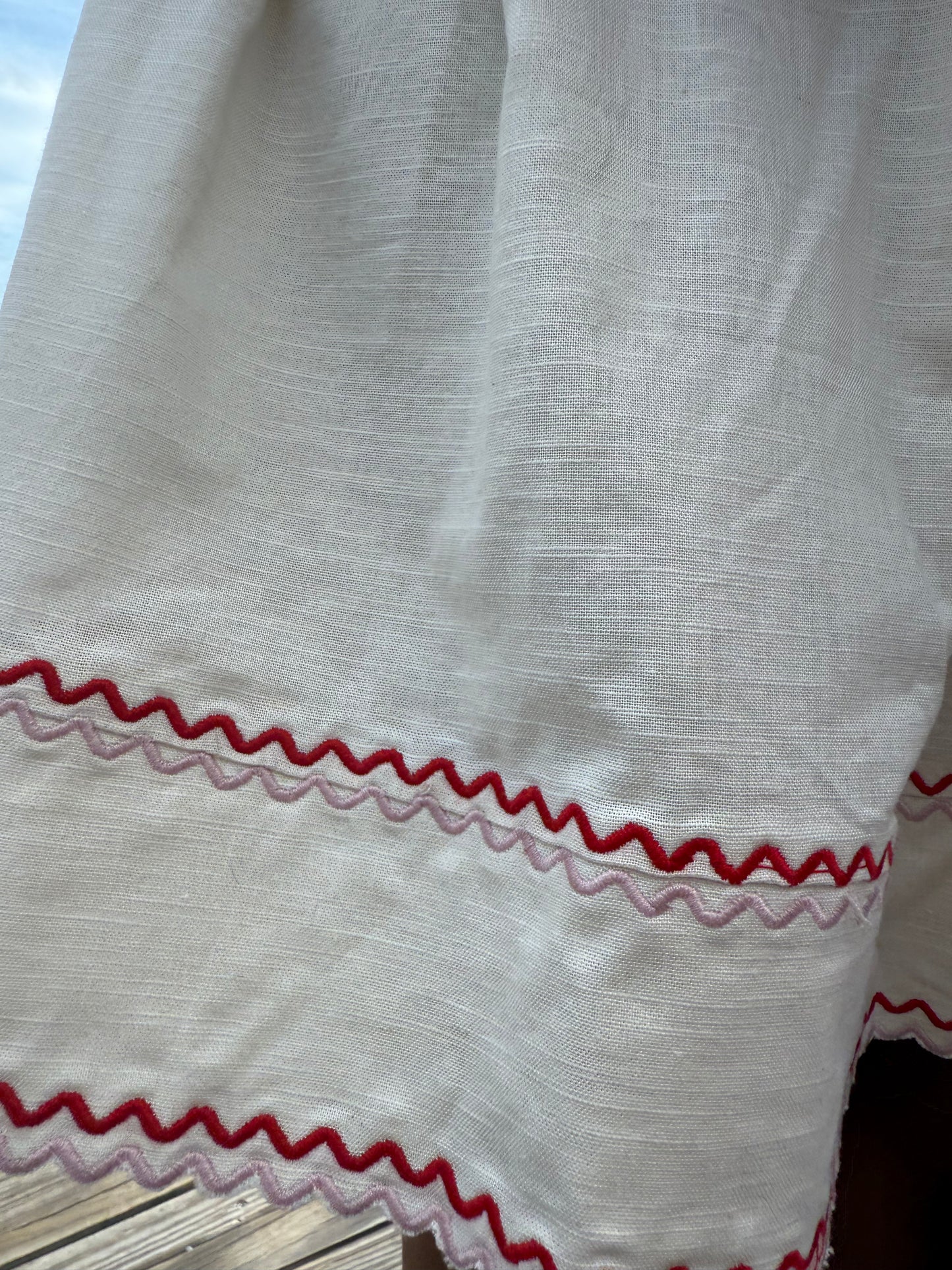 Embroidered Zig Zag Dress