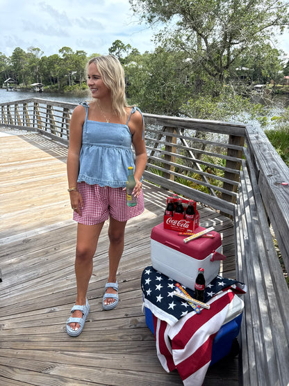 Gingham Red Boxer Shorts