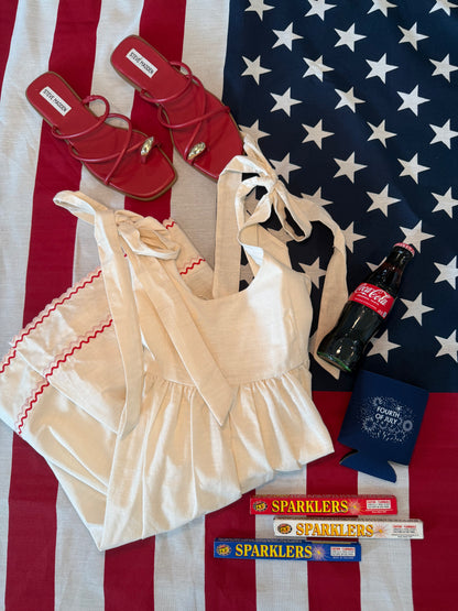 Embroidered Zig Zag Dress