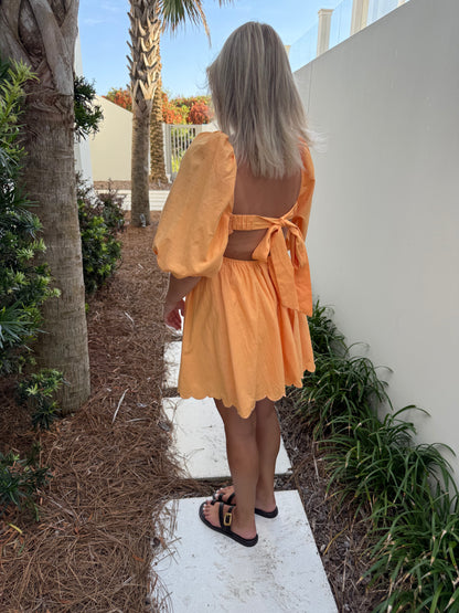 Scallop Detailed Mini Dress