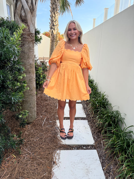 Scallop Detailed Mini Dress