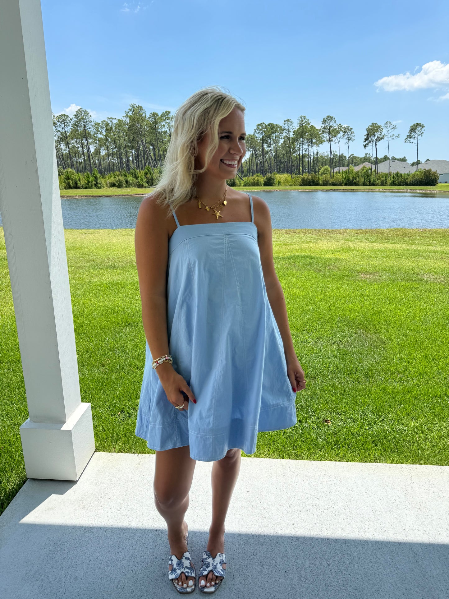 Contrast Stitch Mini Dress