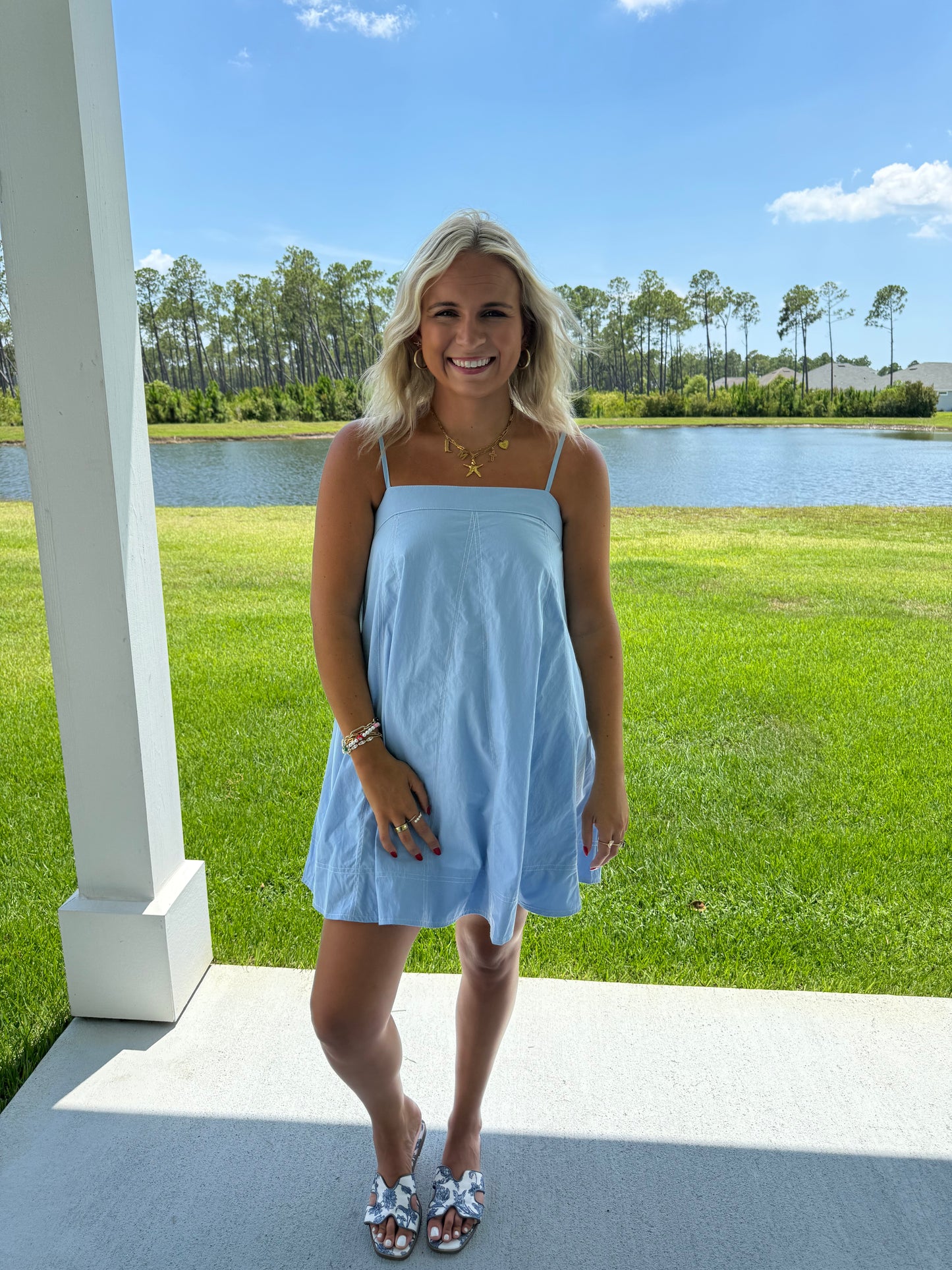 Contrast Stitch Mini Dress