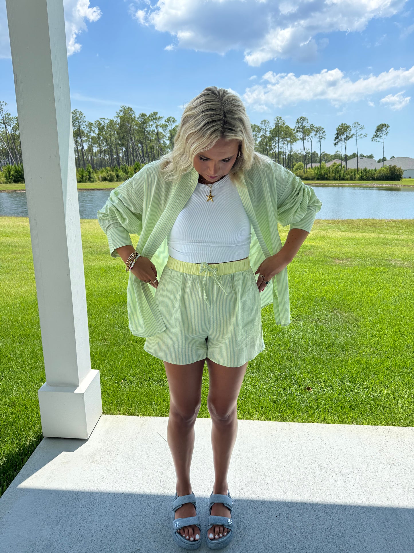 Lemon Lime Oversized Button Up