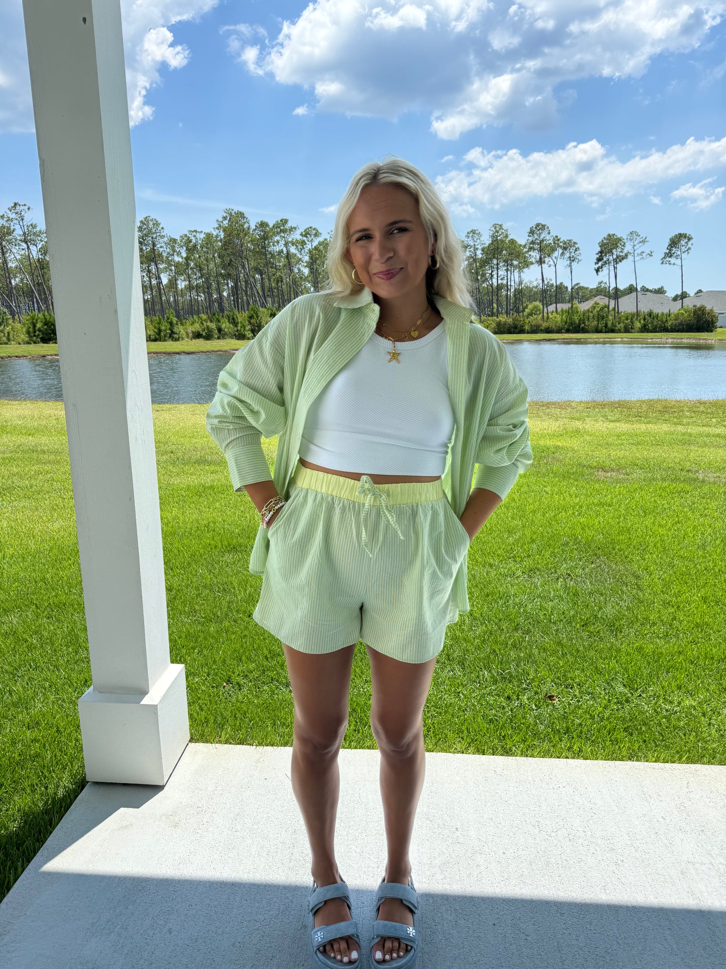 Lemon Lime Drawstring Shorts