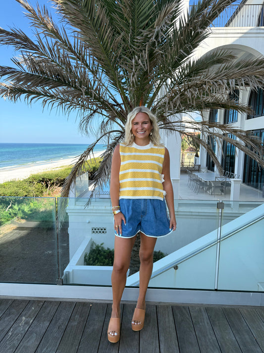 Sunshine Yellow Bow Top