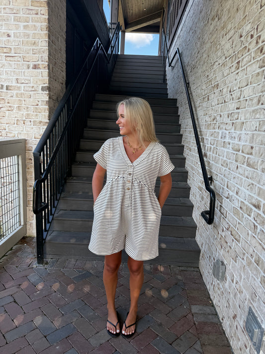 Neutral Stripe Romper