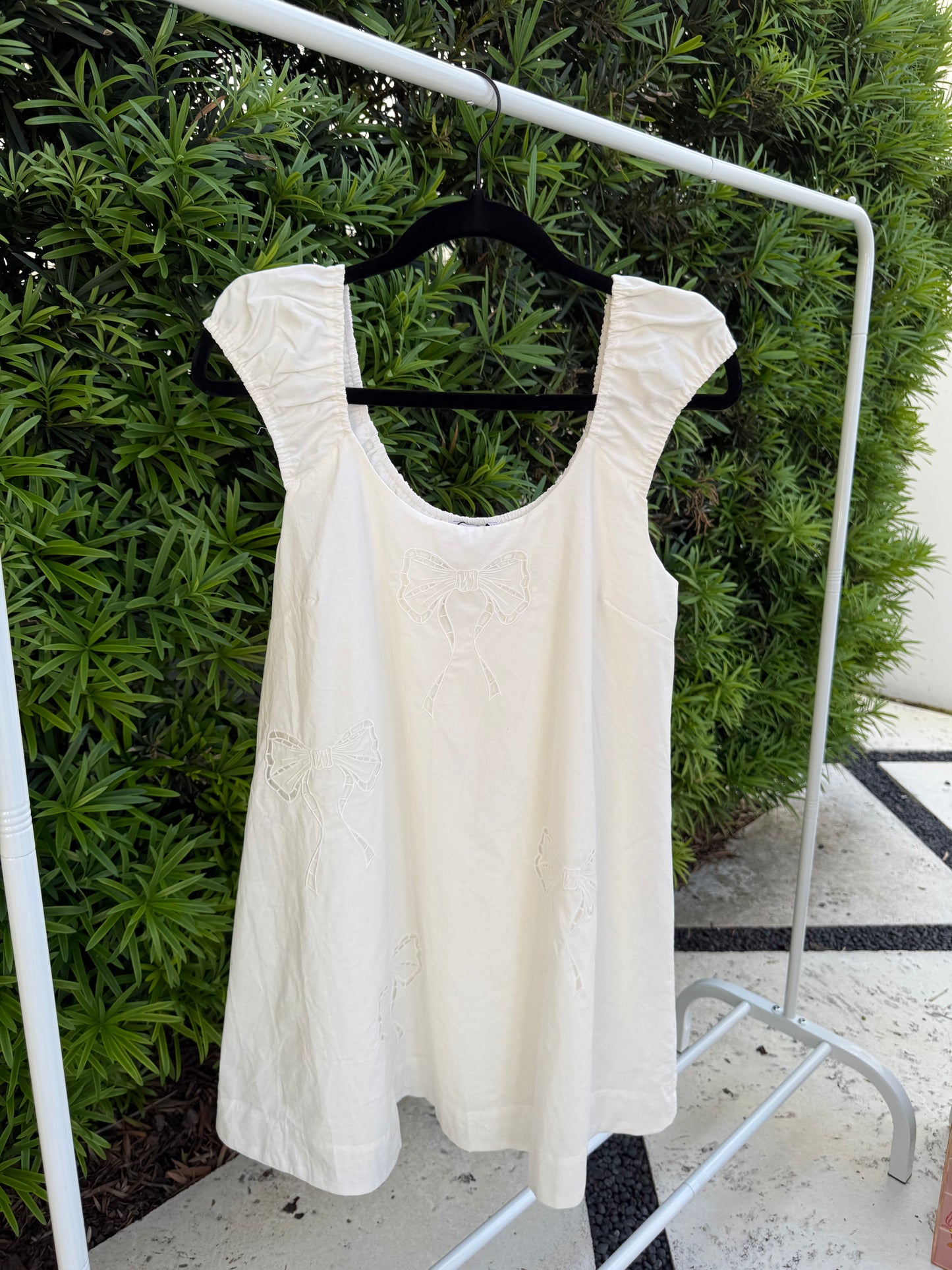 Bow Embroidered Dress